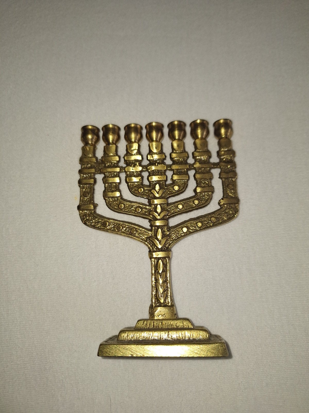 Vintage Messing Menora - Jeruzalem Israël, Ophalen of Verzenden, Koper of Brons