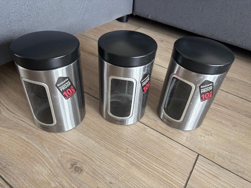 Opbergbussen Brabantia 3x, Ophalen, Rvs