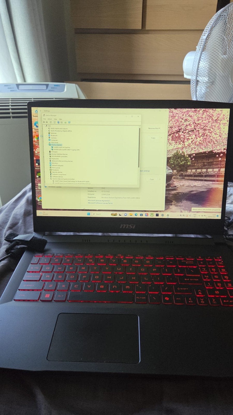 MSI Katana GF66 12UD, Ophalen