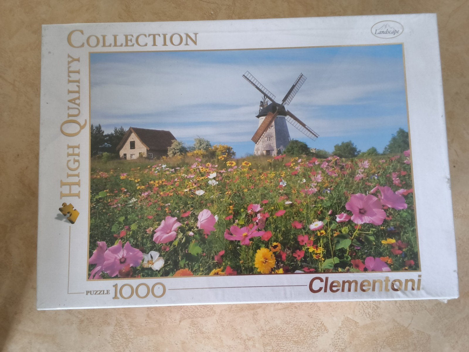 Clementoni Legpuzzel ( nieuw)Molen in bloemenveld, Ophalen of Verzenden, 500 t/m 1500 stukjes, Nieuw, Legpuzzel