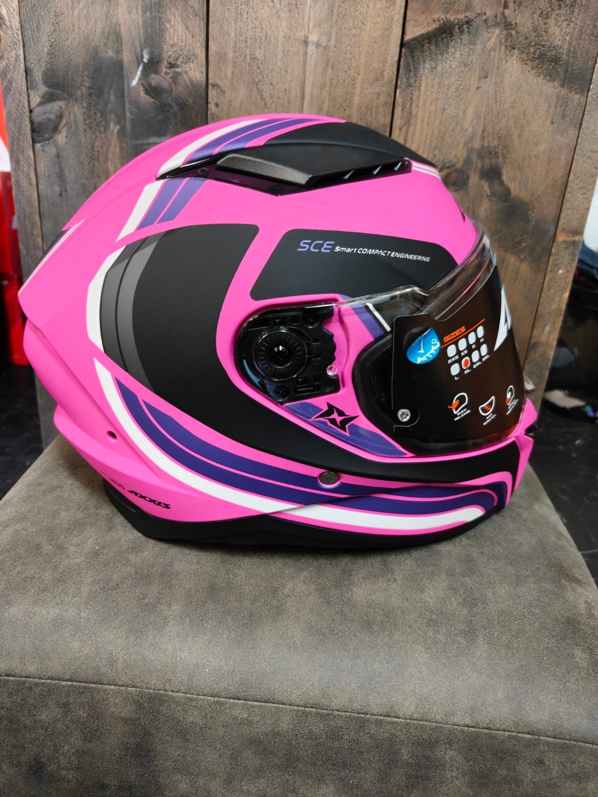 Roze Integraal Helm XL, Motoren, XL, Ophalen of Verzenden, Integraalhelm, Dames