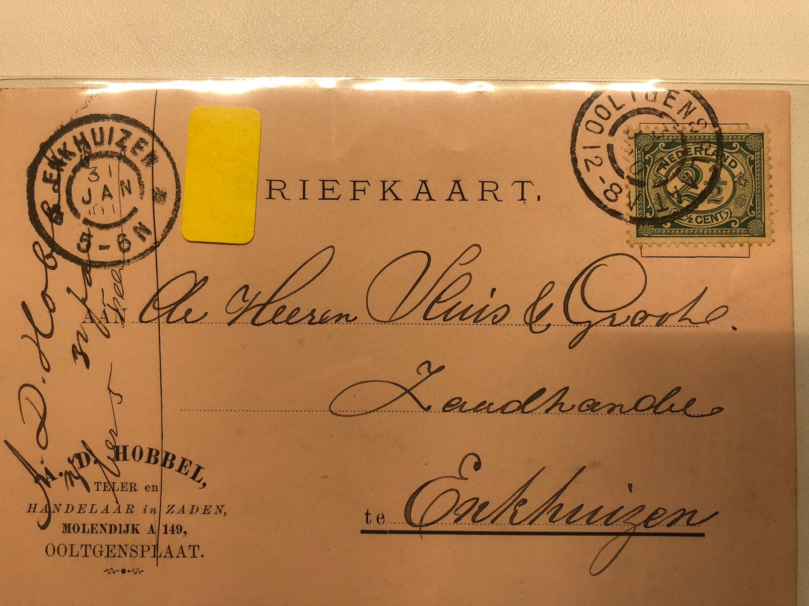 088 Ned Privat PWS  Grootrond OOLTGENSPLAAT, Postzegels en Munten, Brieven en Enveloppen | Nederland, Ophalen of Verzenden, Briefkaart