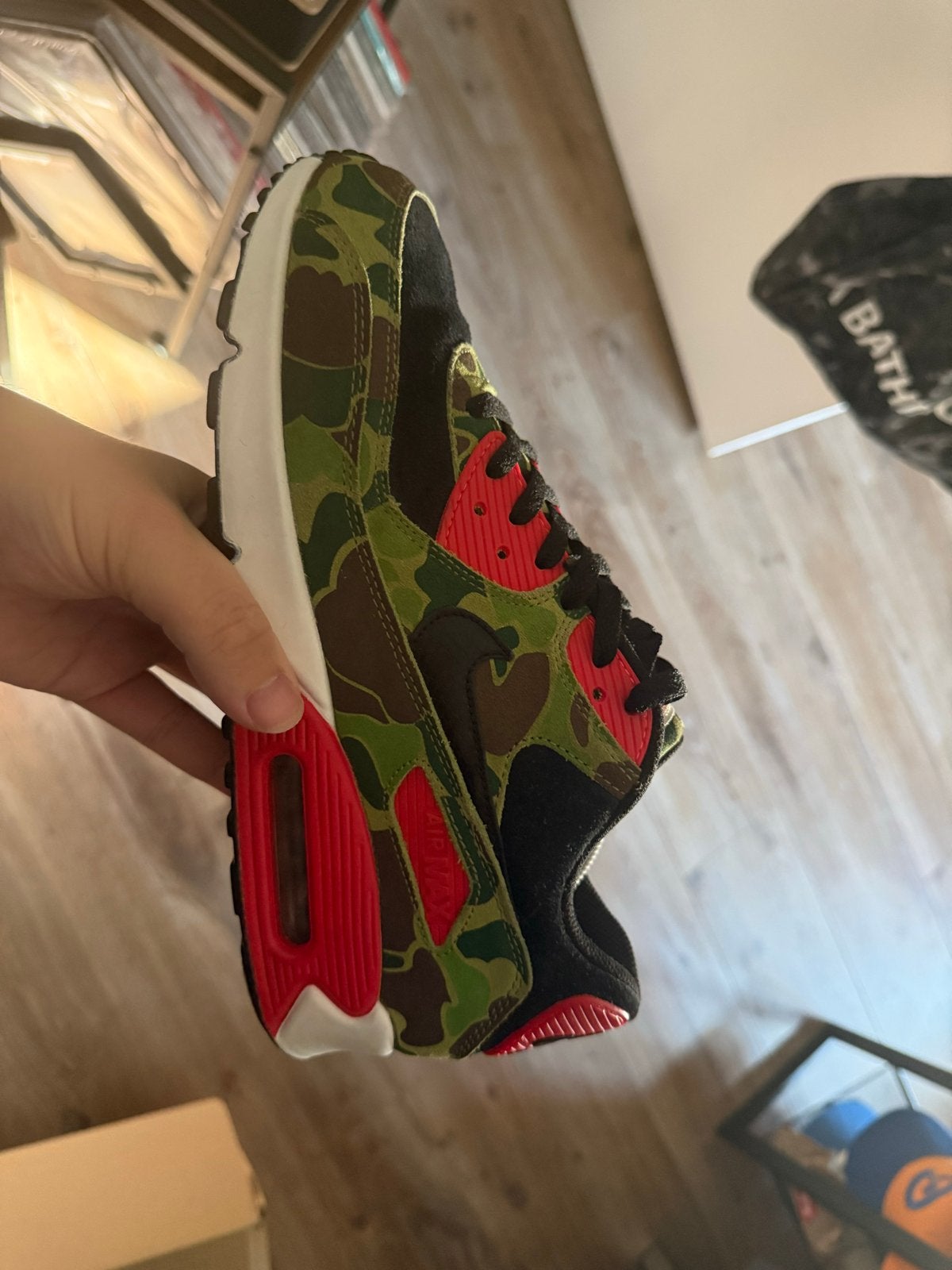 Nike Air Max 90 Duck Camo Atmos - Maat 44, Ophalen of Verzenden, Gedragen, Overige kleuren, Sneakers of Gympen
