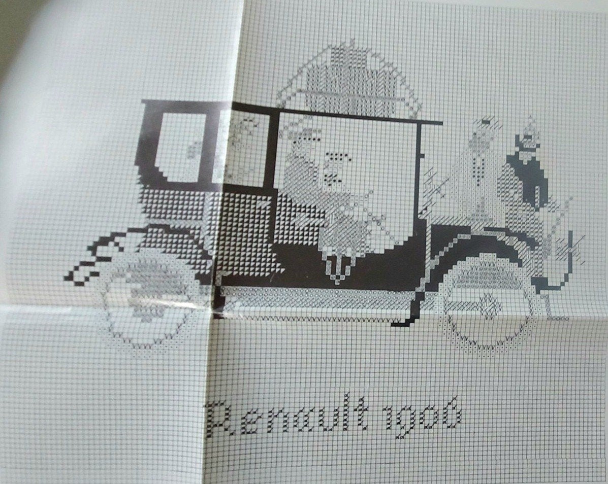 Vintage borduurpatronen: Molens, Auto's, Poppenkleding, Ophalen, Zo goed als nieuw