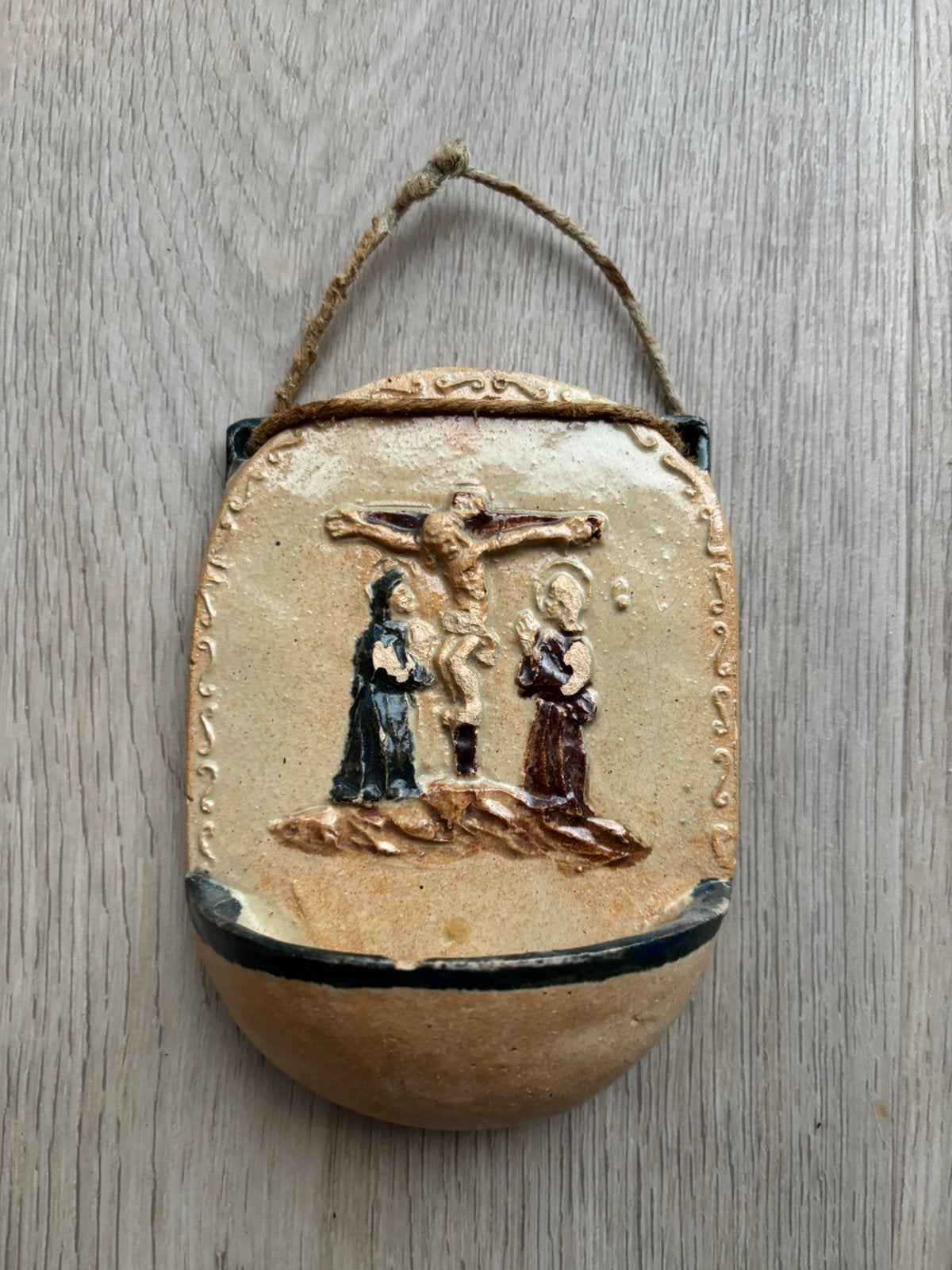 GIT aardewerk wijwaterbakje jaren 40, Antiek en Kunst, Ophalen of Verzenden