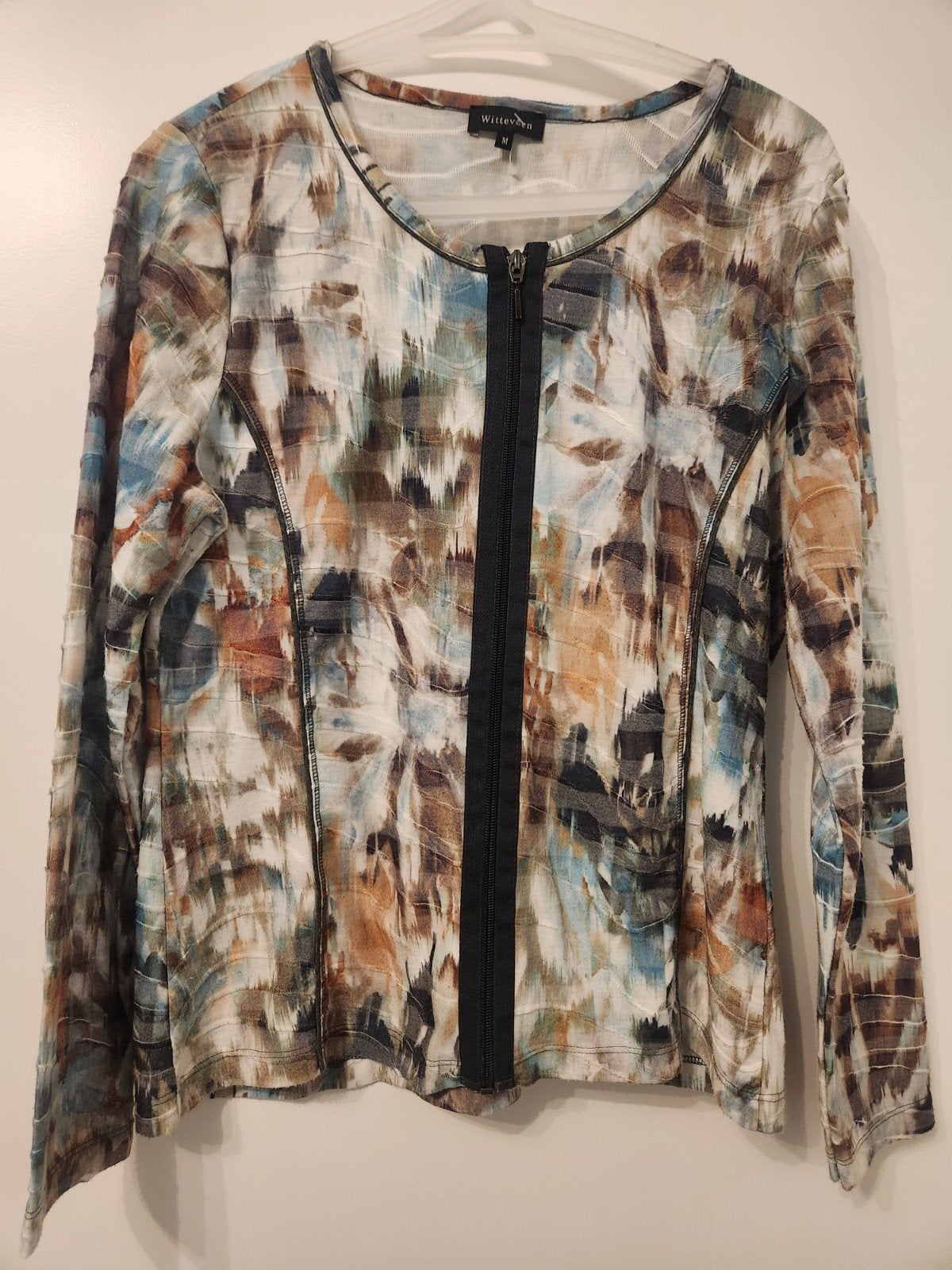 Witteveen vest met rits en abstracte print ophalen delft, Kleding | Dames, Meerkleurig, Zo goed als nieuw, Witteveen, Ophalen
