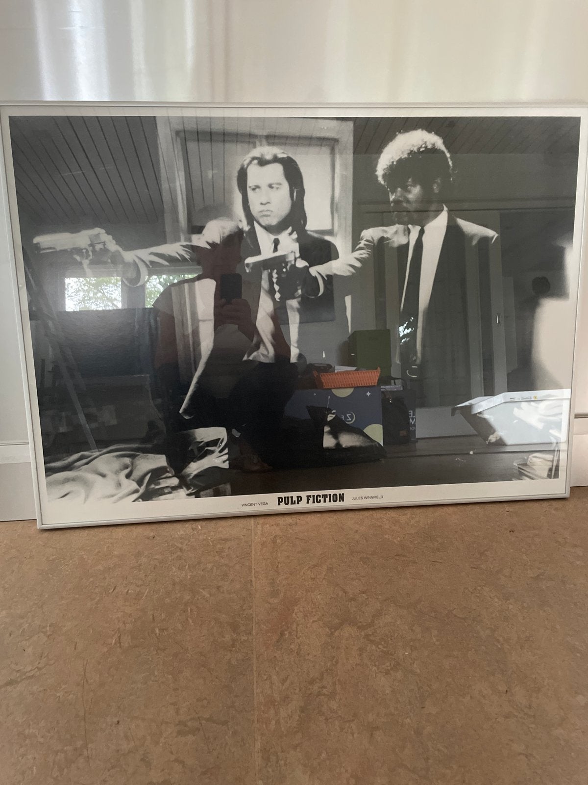 Pulp Fiction poster in aluminium lijst - 90x63 cm, Ophalen of Verzenden, Zo goed als nieuw, Foto of Poster, 75 – 100