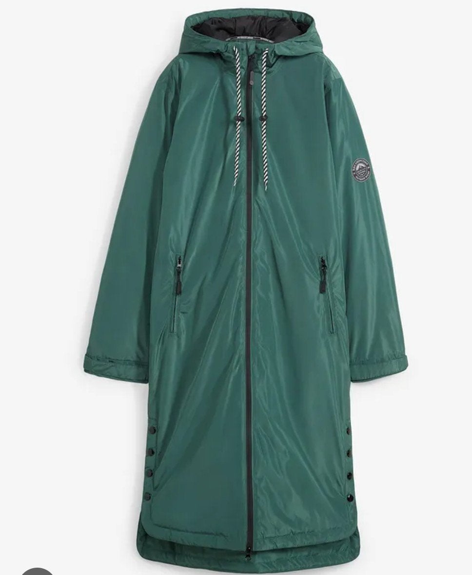 WATERDICHTE MIDI LANGE REGENJAS MT 54, Kleding | Dames, Grote Maten, Ophalen, Zo goed als nieuw, Groen, Jas of Mantel