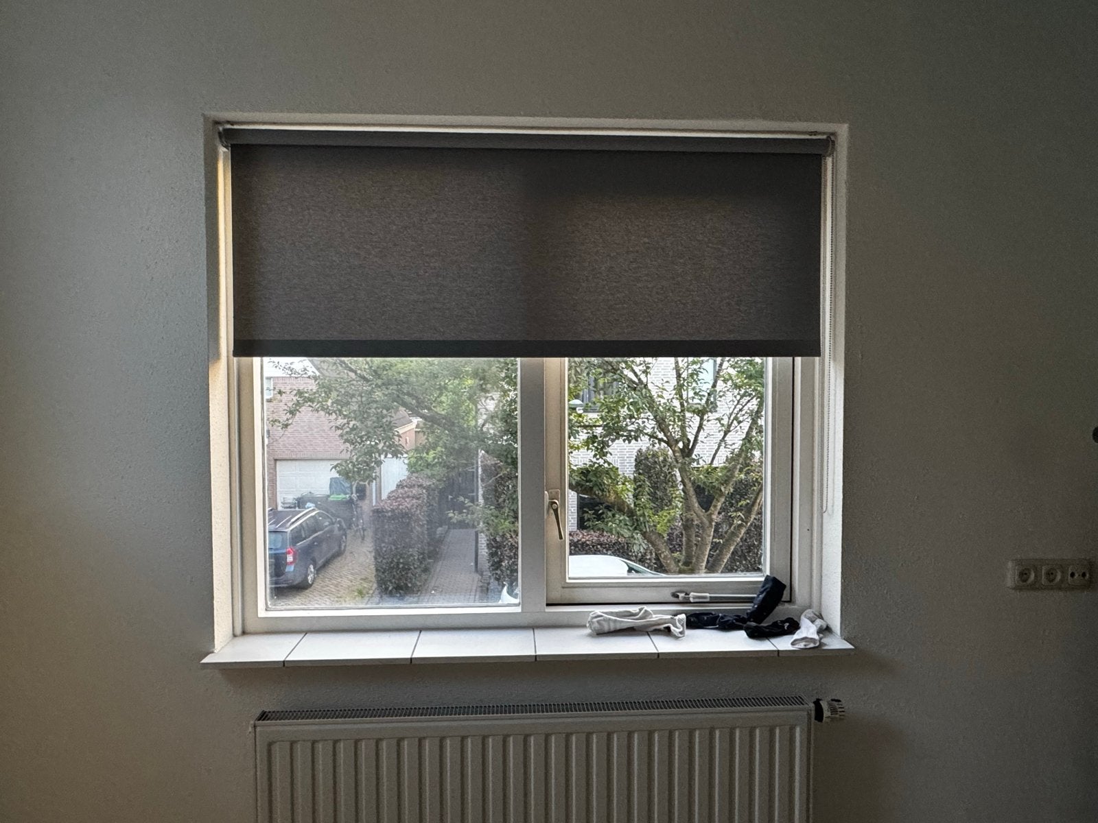 2x Rolgordijn 153-154cm breed - Lichtdoorlatend, Ophalen, Gebruikt, Rolgordijn, Lichtdoorlatend