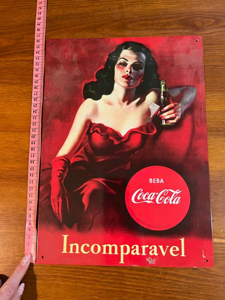 Coca Cola metalen advertentie, Verzamelen, Ophalen of Verzenden, Gebruikt, Reclamebord