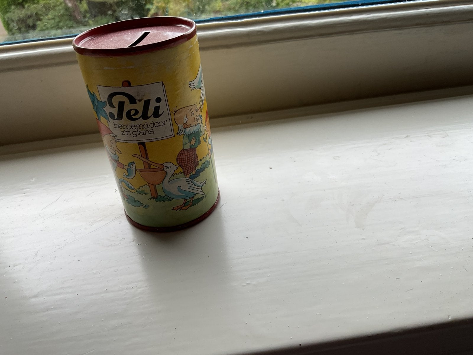 Spaarpot, Verzamelen, Blikken, Ophalen of Verzenden, Gebruikt, Overige