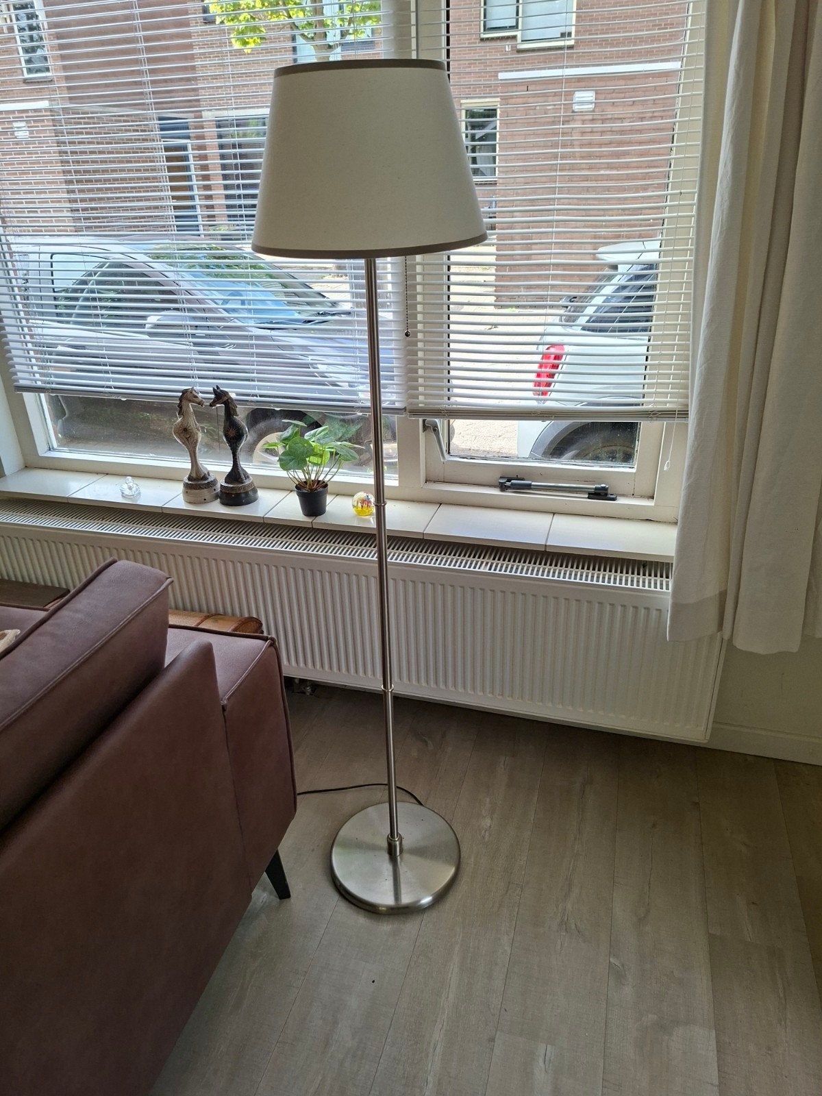 IKEA Staande Lamp met Groen Beige Kap, Ophalen, Gebruikt, Metaal, E27 (groot)