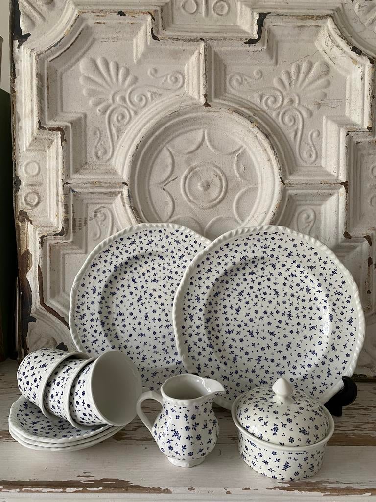 Lotje vintage Sprig Blue servies van Adams China, Ophalen of Verzenden