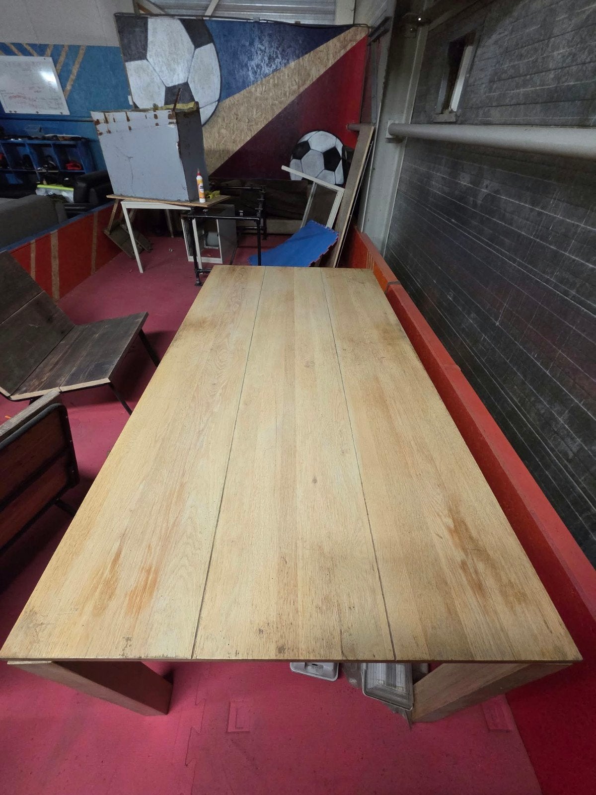 Robuuste houten tafel - 180x91x78 cm, Ophalen, Gebruikt, 50 tot 100 cm, 150 tot 200 cm