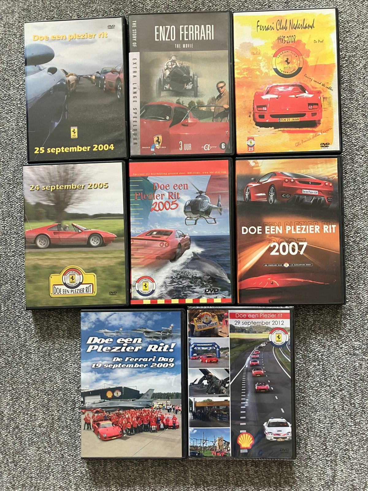 8 stuks DVD van de Ferrari Club Nederland, Verzenden, Zo goed als nieuw, Auto's