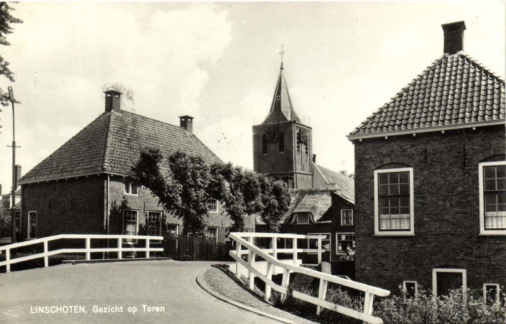 Linschoten, Gezicht op Toren - 1969 gelopen, Ophalen of Verzenden, 1960 tot 1980, Gelopen, Utrecht