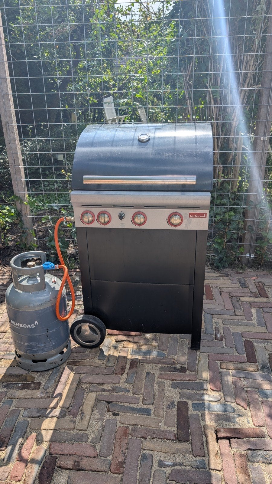Barbecook gasbarbecue met gasfles en hoes, Tuin en Terras, Gasbarbecues, Ophalen, Gebruikt, Barbecook