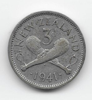 Nieuw-Zeeland 3 pence 1941 KM# 7, Postzegels en Munten, Munten | Oceanië, Verzenden, Losse munt, Zilver