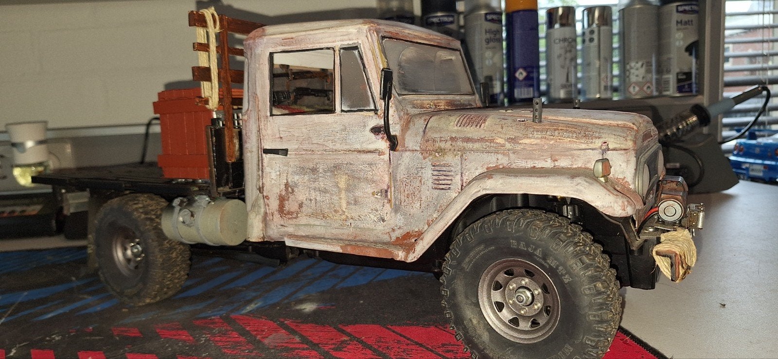 Toyota Land Cruiser 1:10 – Unieke Custom RC Crawler – Hobbyw, Elektro, Gebruikt, Auto offroad, Ophalen of Verzenden
