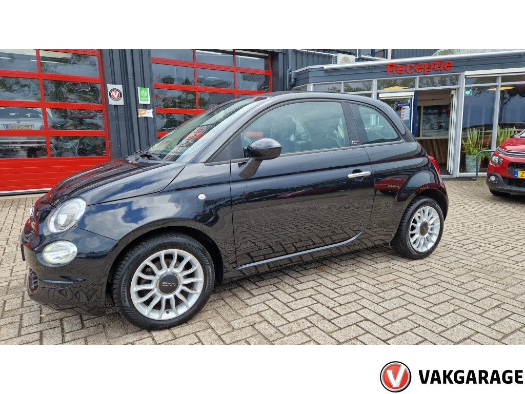Fiat 500C cabrio 0.9 TA T Popstar (bj 2017), Auto's, Gebruikt, Cabriolet, Zwart, Origineel Nederlands