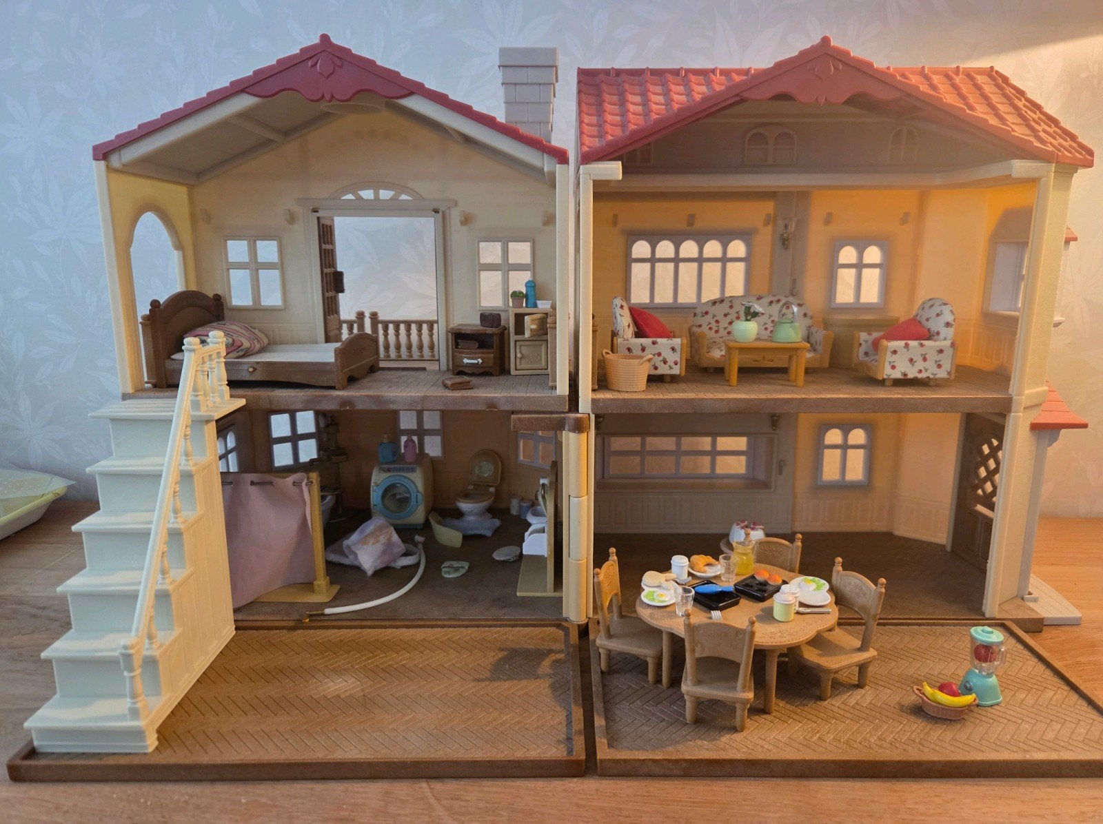 Sylvanian Families Country Huis met Meubels, Ophalen of Verzenden, Gebruikt, Poppenhuis