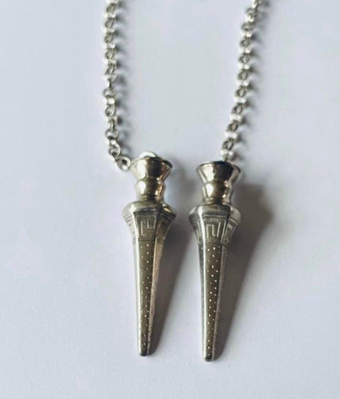Zilveren jasseron ketting met breipenhouders, Verzenden, Zo goed als nieuw, Zilver, Zilver