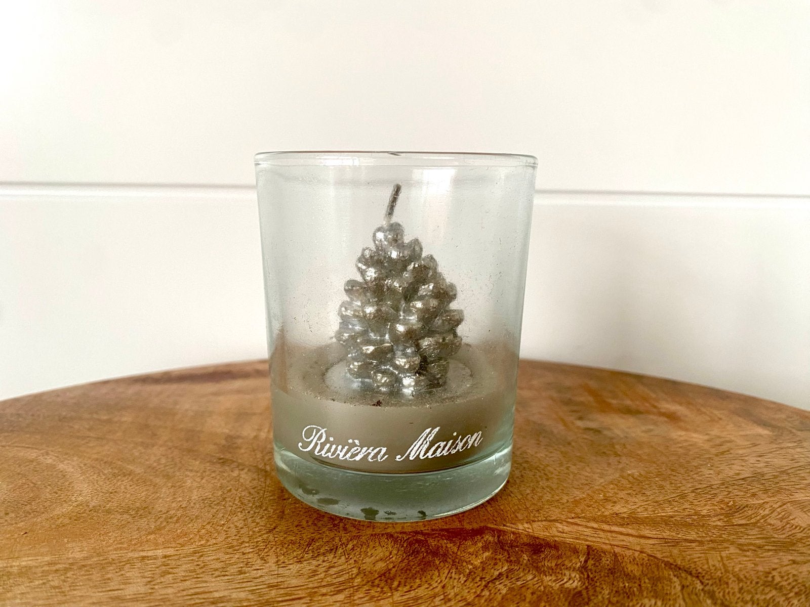 Riviera Maison Silver Pineapple Votive Kaars, Ophalen of Verzenden, Glas, Kaars, Zilver