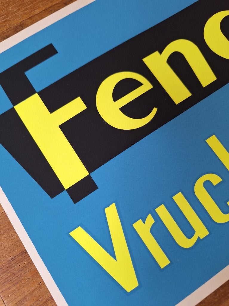 Origineel Fency Zeefdruk Reclame Affiche, Ophalen of Verzenden