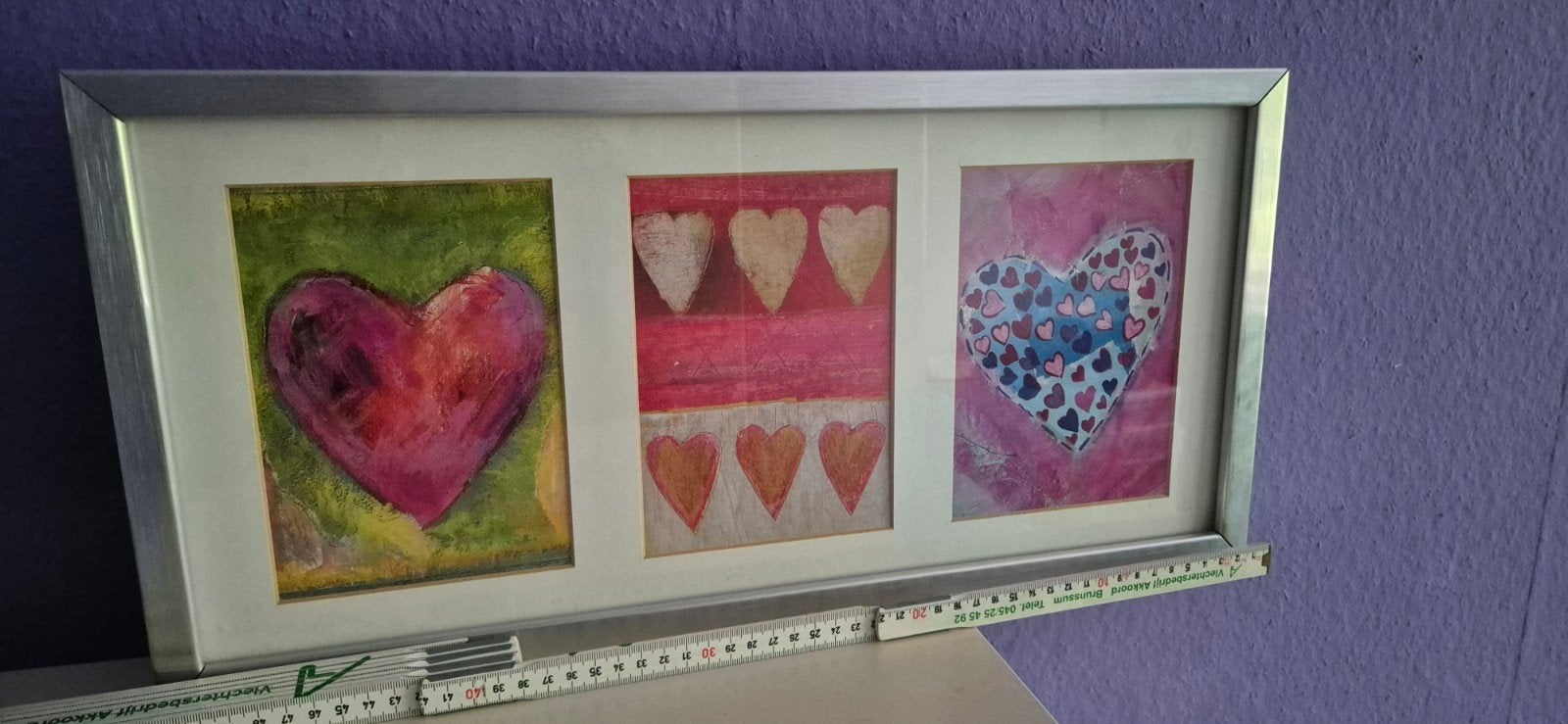 Hartjes Schilderij - Drieluik met Liefdevolle Kunst, Ophalen, Zo goed als nieuw