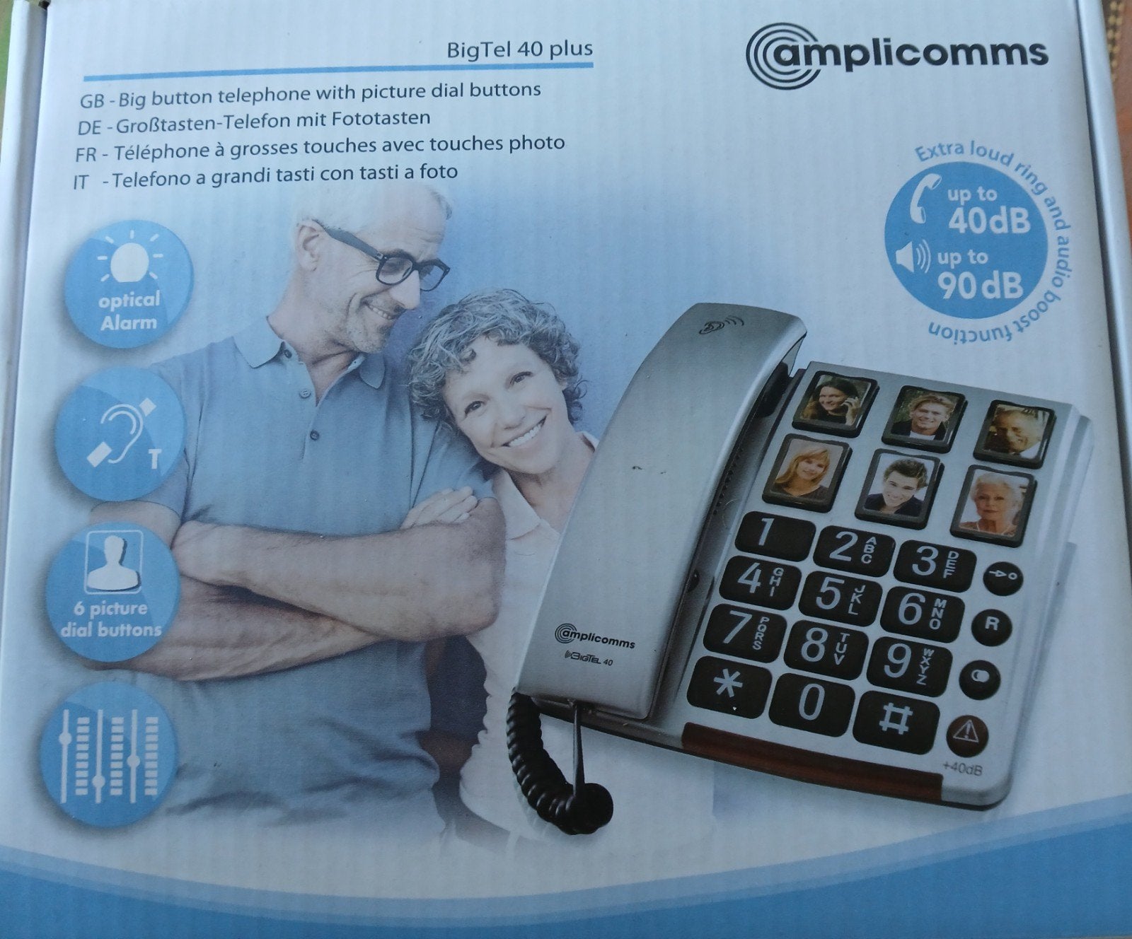 Amplicomms BigTel 40 Plus seniorentelefoon met fototoetsen, Ophalen of Verzenden, Nieuw, 1 handset