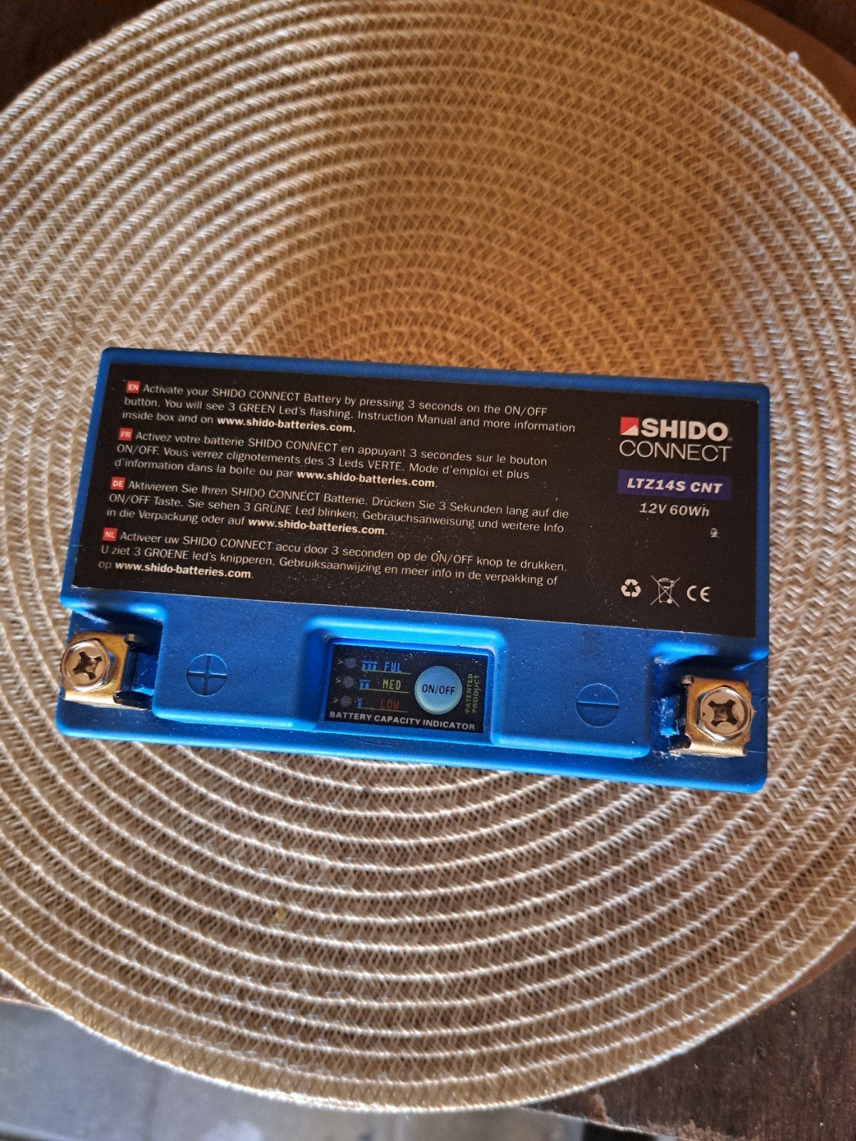 Shido Connect LTZ14S CNT 12V 60Wh Accu, Ophalen of Verzenden, Gebruikt
