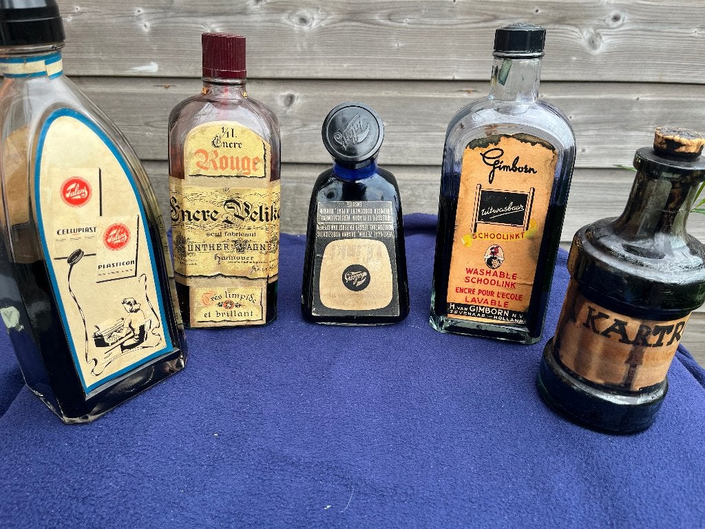 Talens/Gimborn/Pelikan oude grote inktflessen, Ophalen