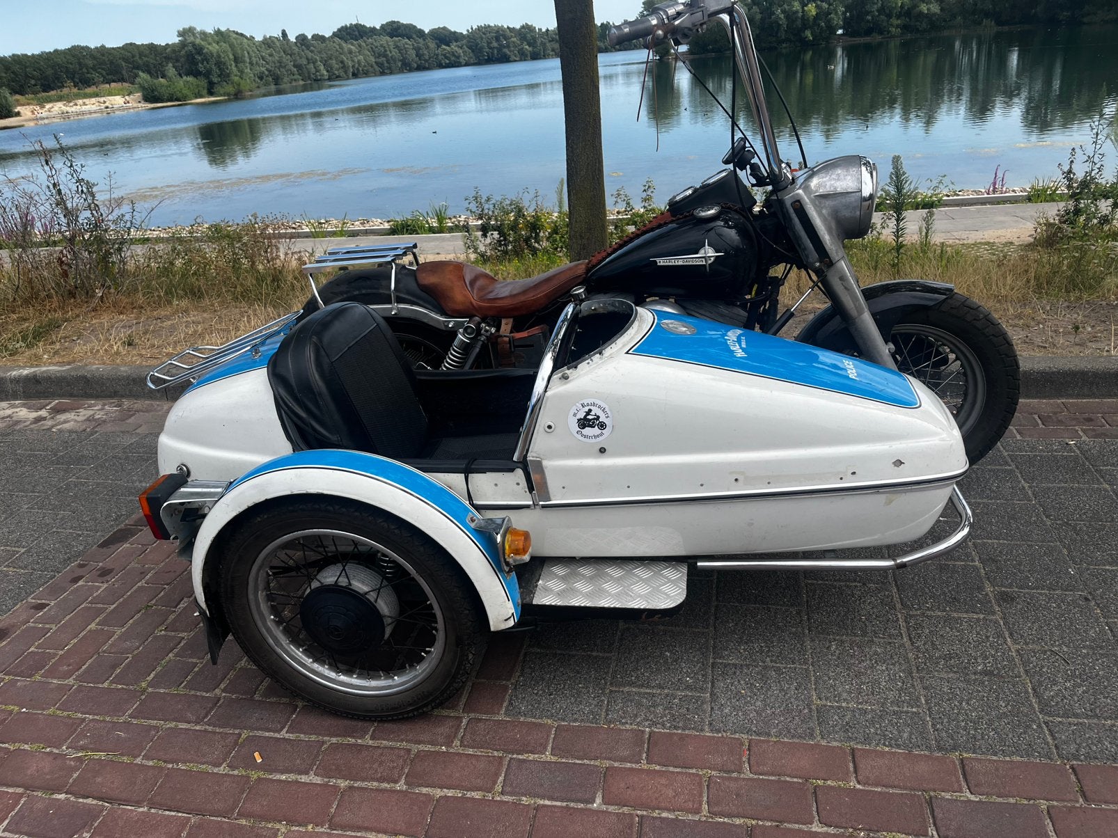 Zijspan bak  & frame  voor flh harley frame of 1985 evo, Ophalen, Gebruikt