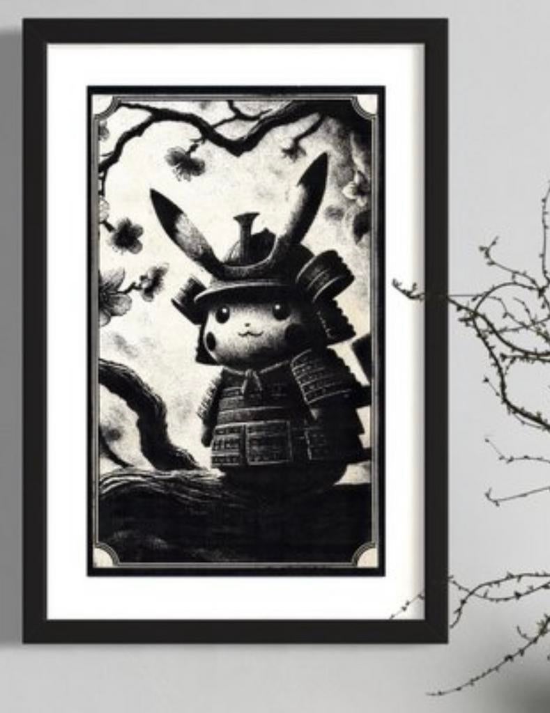 Kunstwerk Pikachu (Pokemon) Pikachu samurai, Ophalen of Verzenden