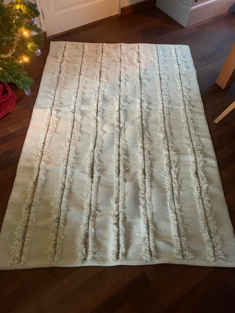 IKEA PEDERSBORG Vloerkleed - 133x195 cm, 100 tot 150 cm, Ophalen of Verzenden, Zo goed als nieuw, Crème