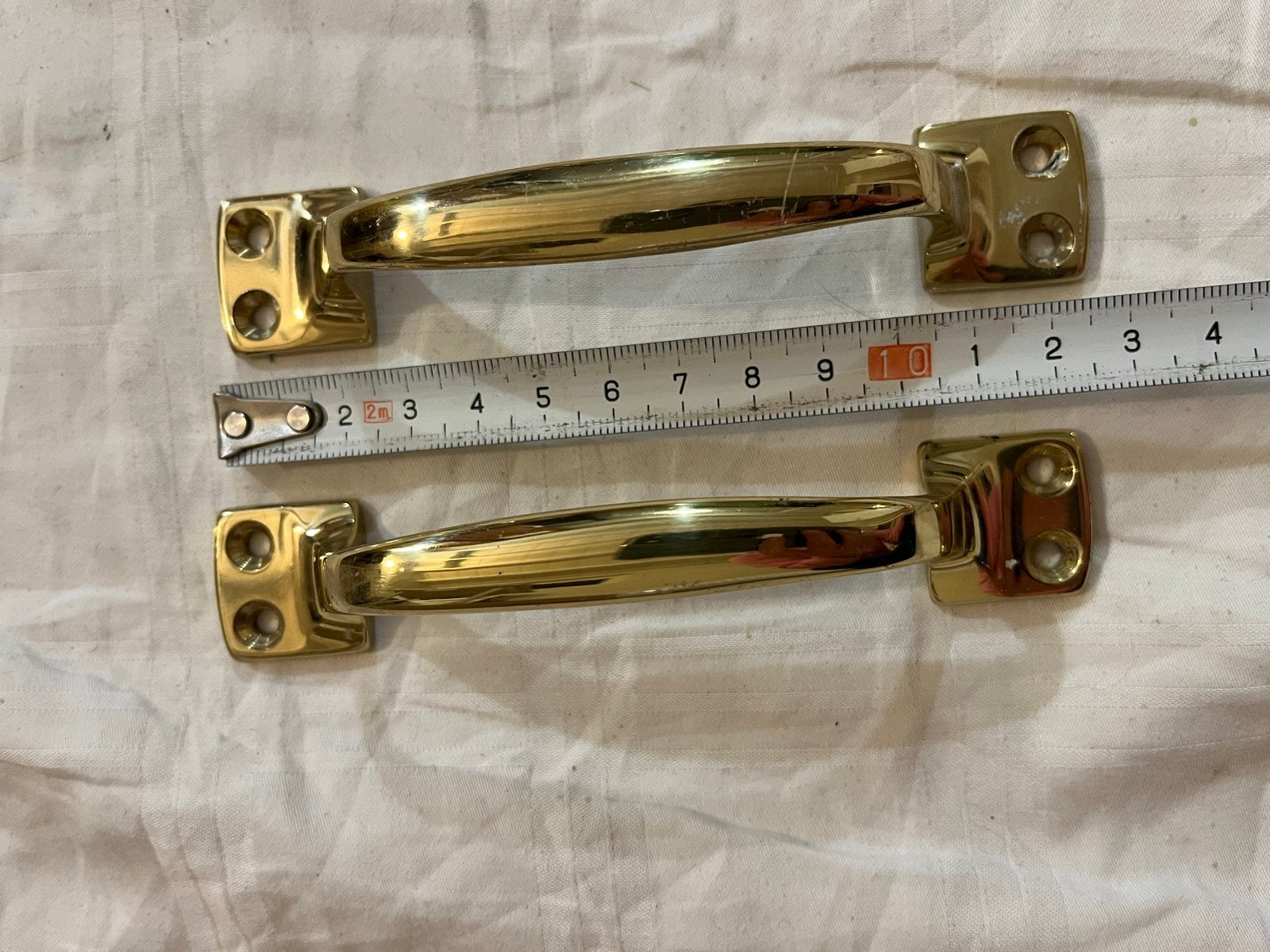 Set messing handgrepen vintage stijl, Ophalen of Verzenden, Gebruikt, Koper of Messing, Overige typen