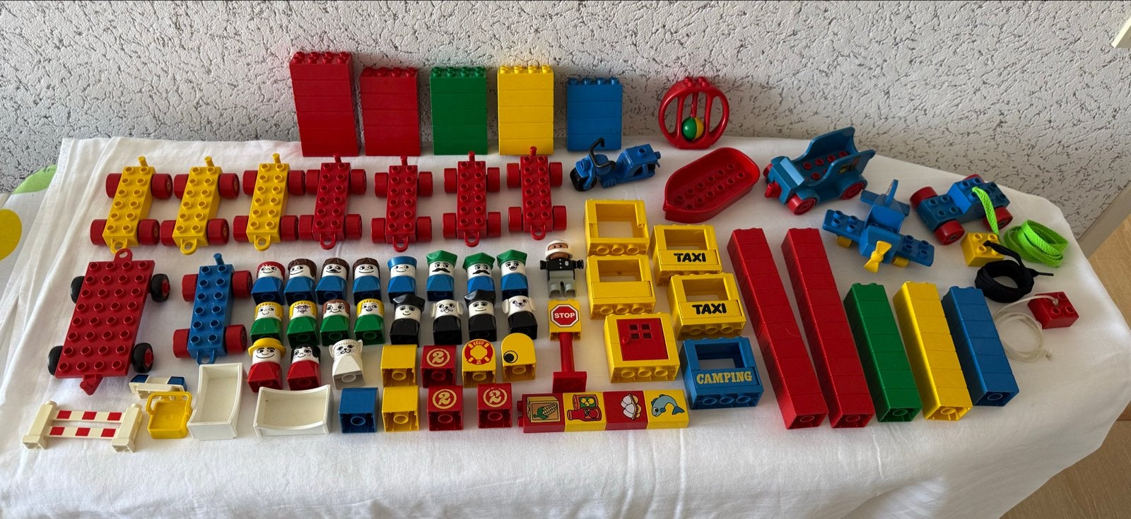 Grote partij vintage LEGO Duplo blokken, figuren+gratis krat, Ophalen, Inclusief minifiguren, Gebruikt, Duplo