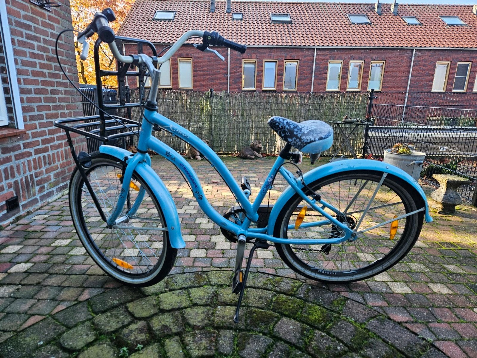 Blauwe G-Tract Cruiser Damesfiets met Mand, Ophalen, Terugtraprem, Gebruikt, Staal
