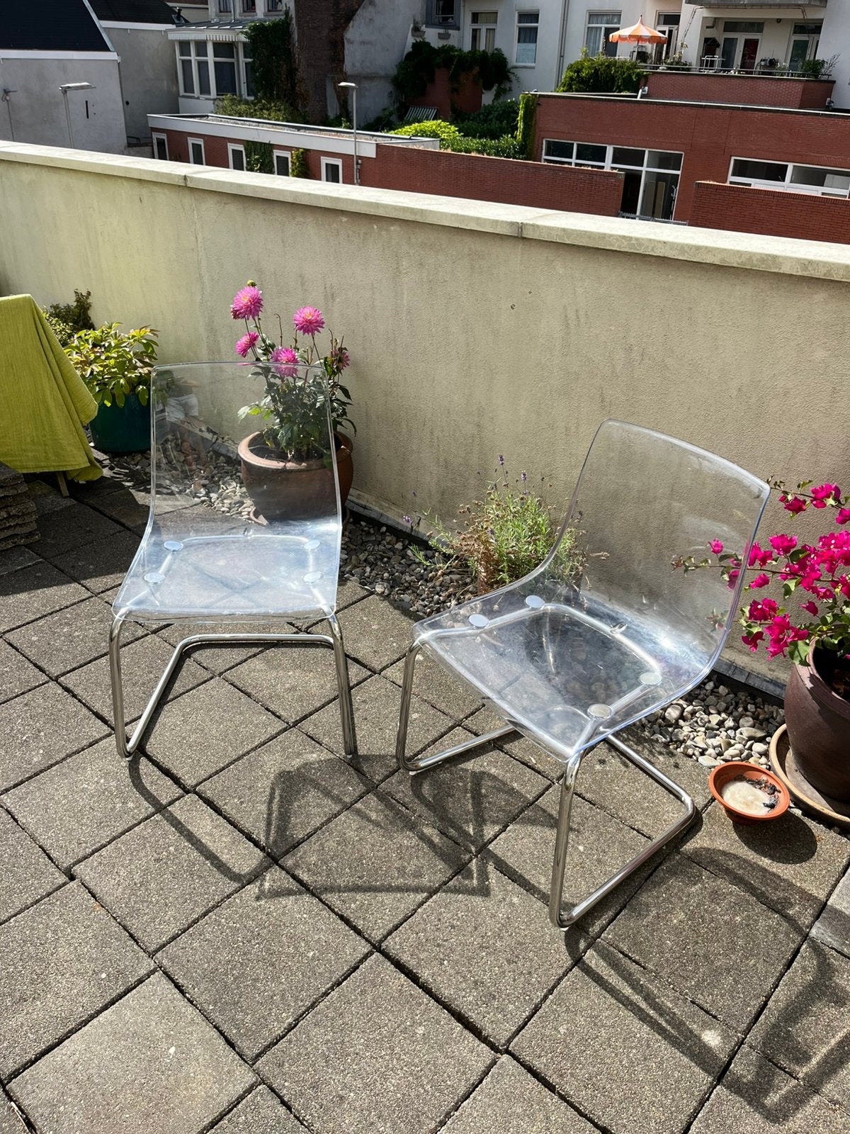 Doorzichtige stoel ikea tobias, Ophalen, Twee, Wit, Zo goed als nieuw