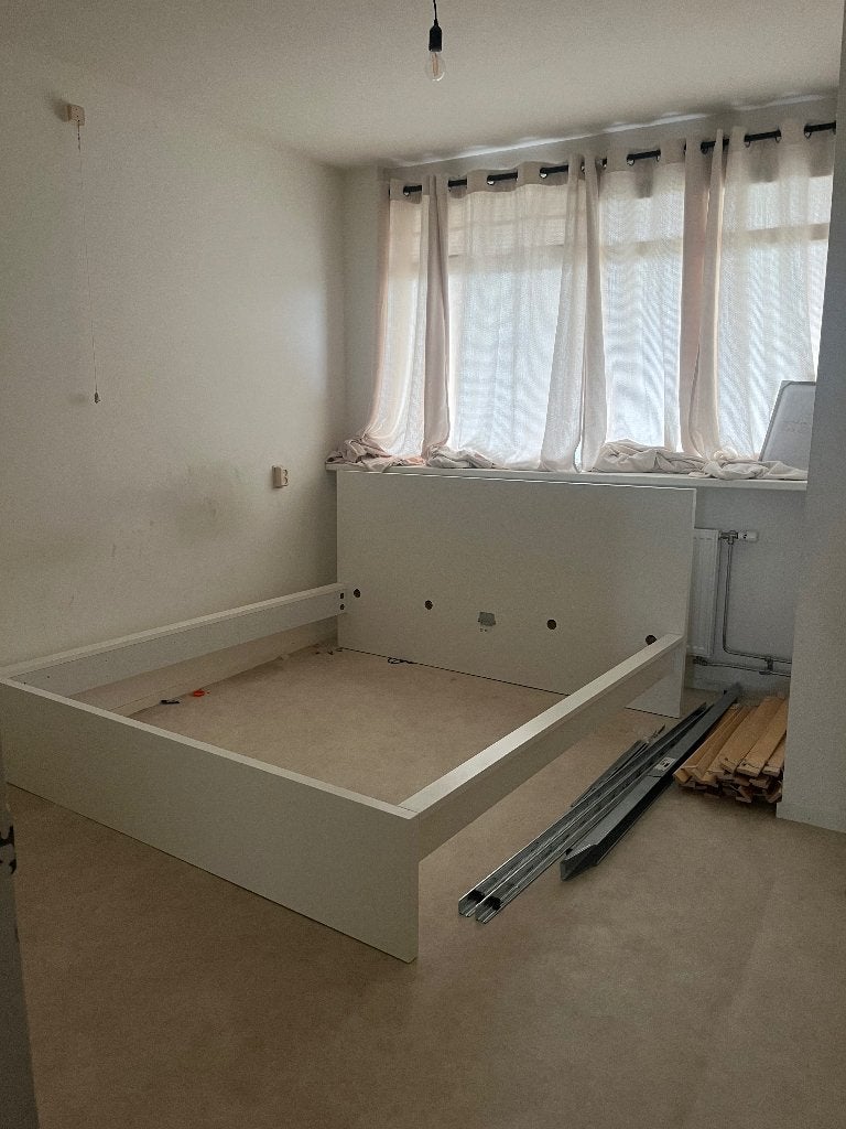 GRATIS Bed (wit) zonder matras 140x200, Ophalen, Wit, Tweepersoons, 140 cm