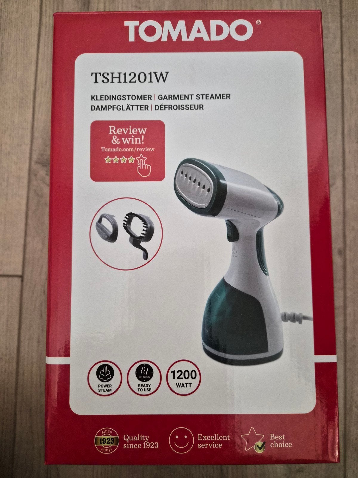 Tomado TSH1201W Kledingstomer - Nieuw in doos, Witgoed en Apparatuur, Ophalen of Verzenden, Nieuw, Strijkijzer met snoer