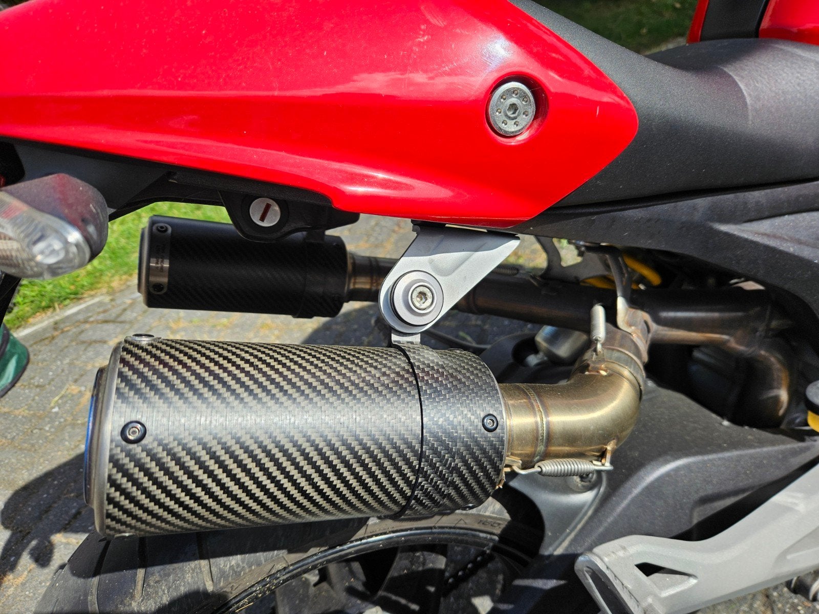 SC project carbon dempers uitlaat Ducati Monster 696 796, Ophalen, Gebruikt