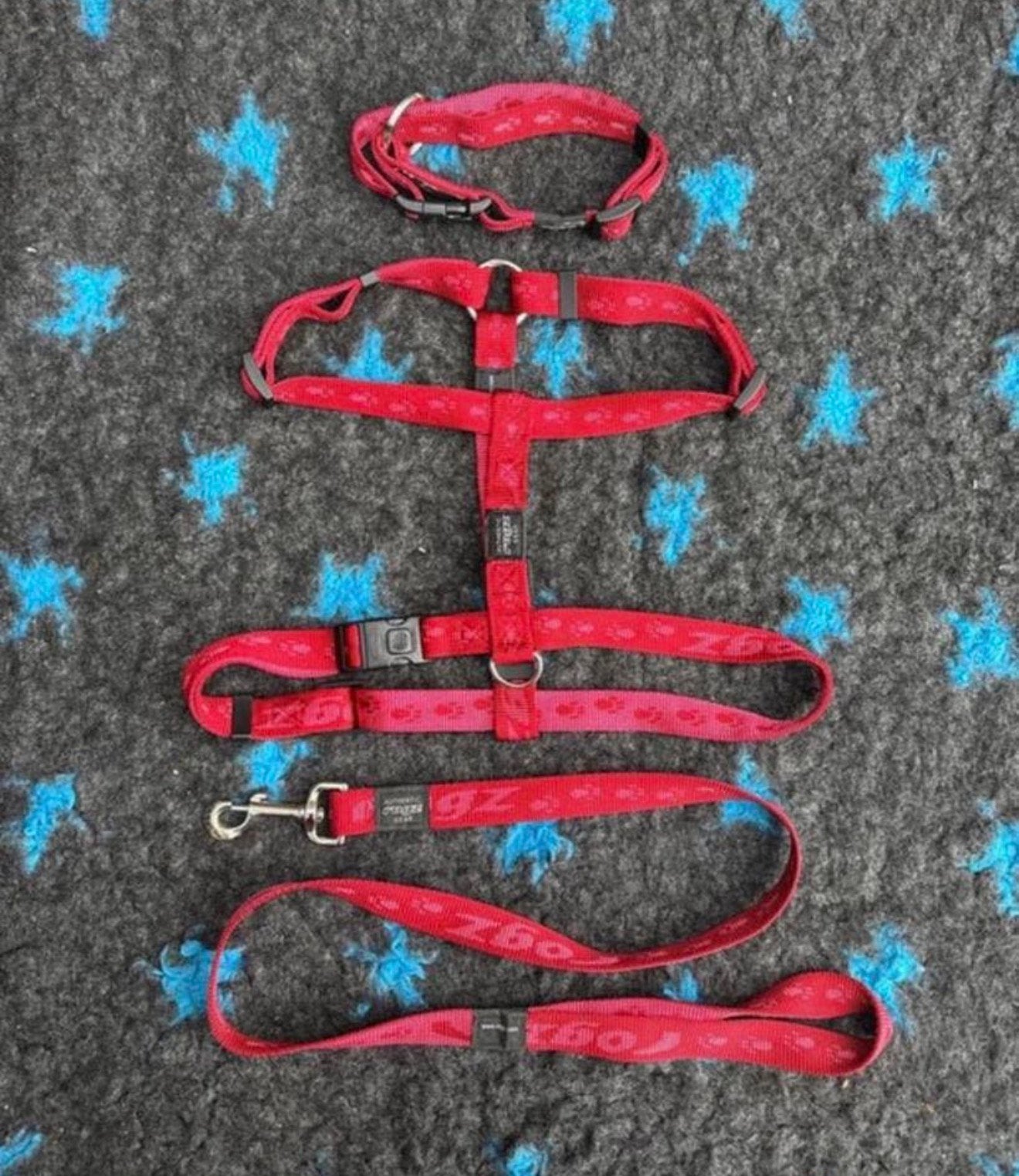 Rogz alpinist set rood | halsband, riem en tuig, Ophalen of Verzenden, Zo goed als nieuw