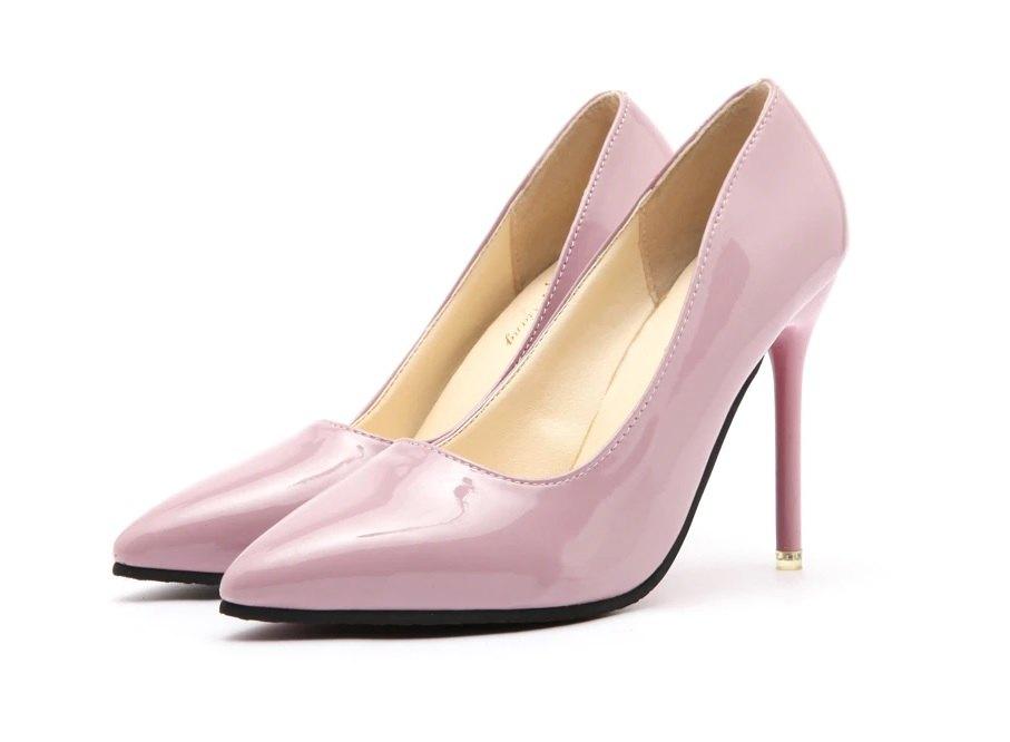 Roze hakken / pumps lak leren roze dames glimmende schoenen, Verzenden, Nieuw, Roze, Pumps
