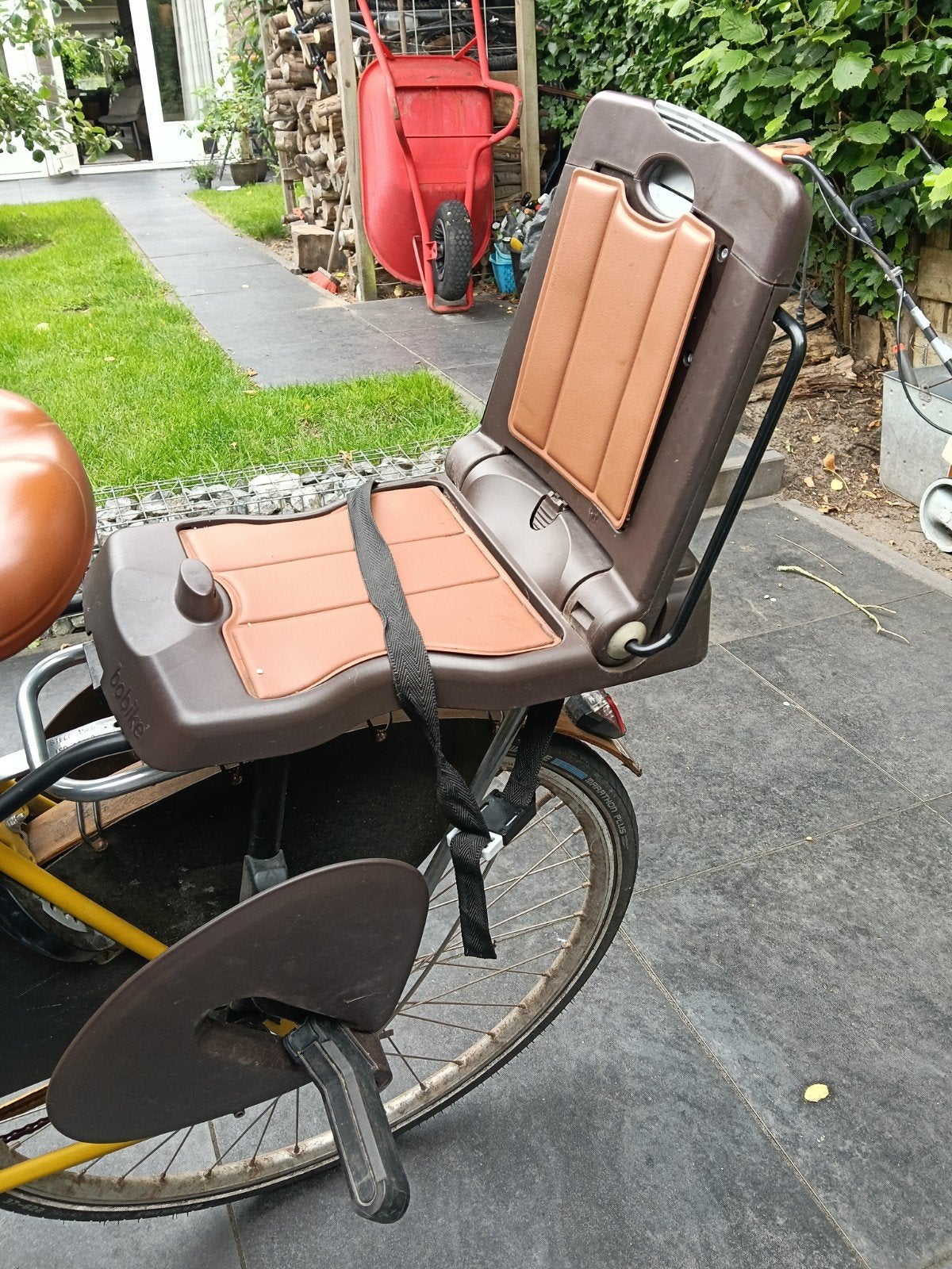 Bobike Junior fietszitje - bruin, Fietsen en Brommers, Fietsaccessoires | Fietsstoeltjes, Ophalen, Achterzitje, 22 t/m 36 kg, Bobike