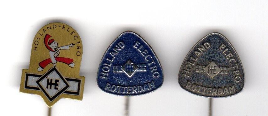 3 speldjes HOLLAND ELECTRO ROTTERDAM (A9), Ophalen of Verzenden, Gebruikt, Overige onderwerpen