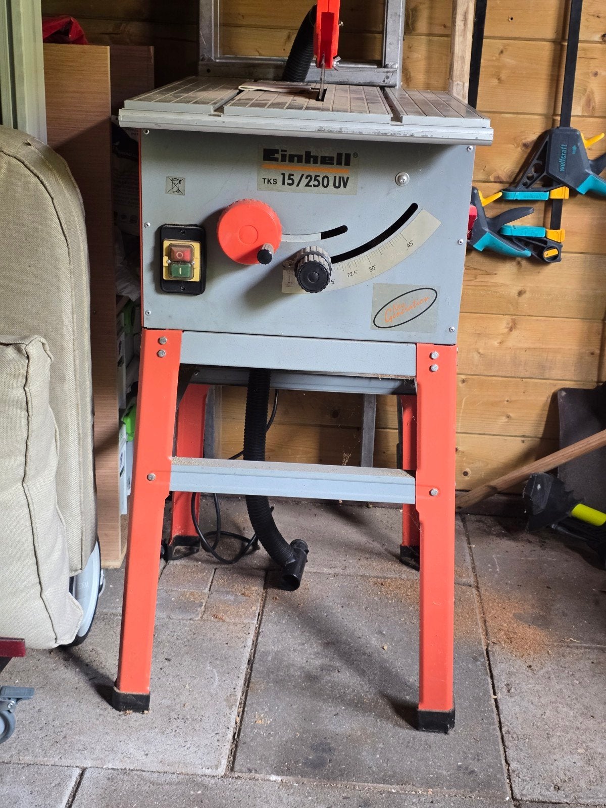 Einhell TKS 15/250 UV Tafelzaag - Krachtige Cirkelzaag, Doe-het-zelf en Verbouw, Ophalen, Gebruikt, Cirkelzaag, 70 mm of meer
