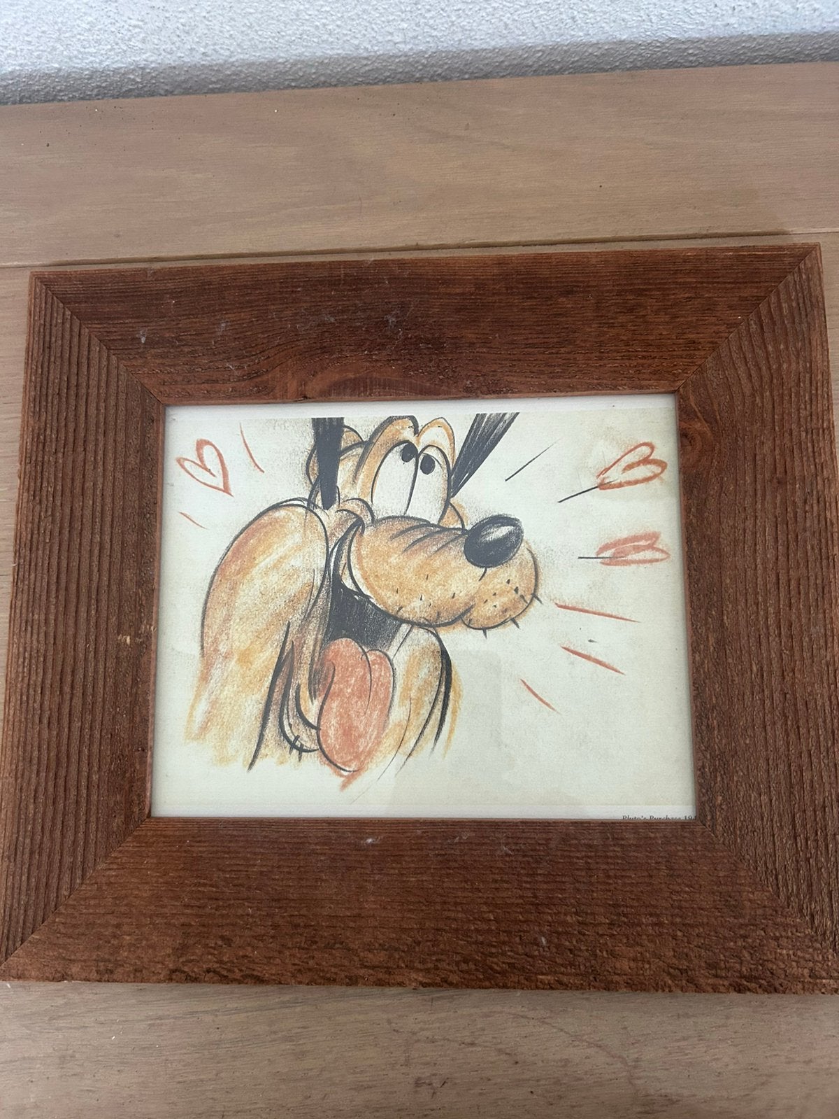 Vintage disney pluto 1948, Ophalen of Verzenden, Zo goed als nieuw, Minder dan 50 cm, Schilderij