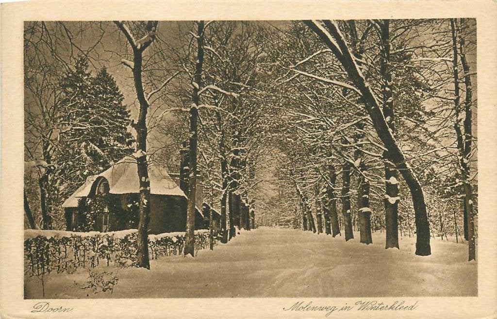 388-376-019 Doorn Molenweg in Winterkleed, Verzenden, Voor 1920, Utrecht