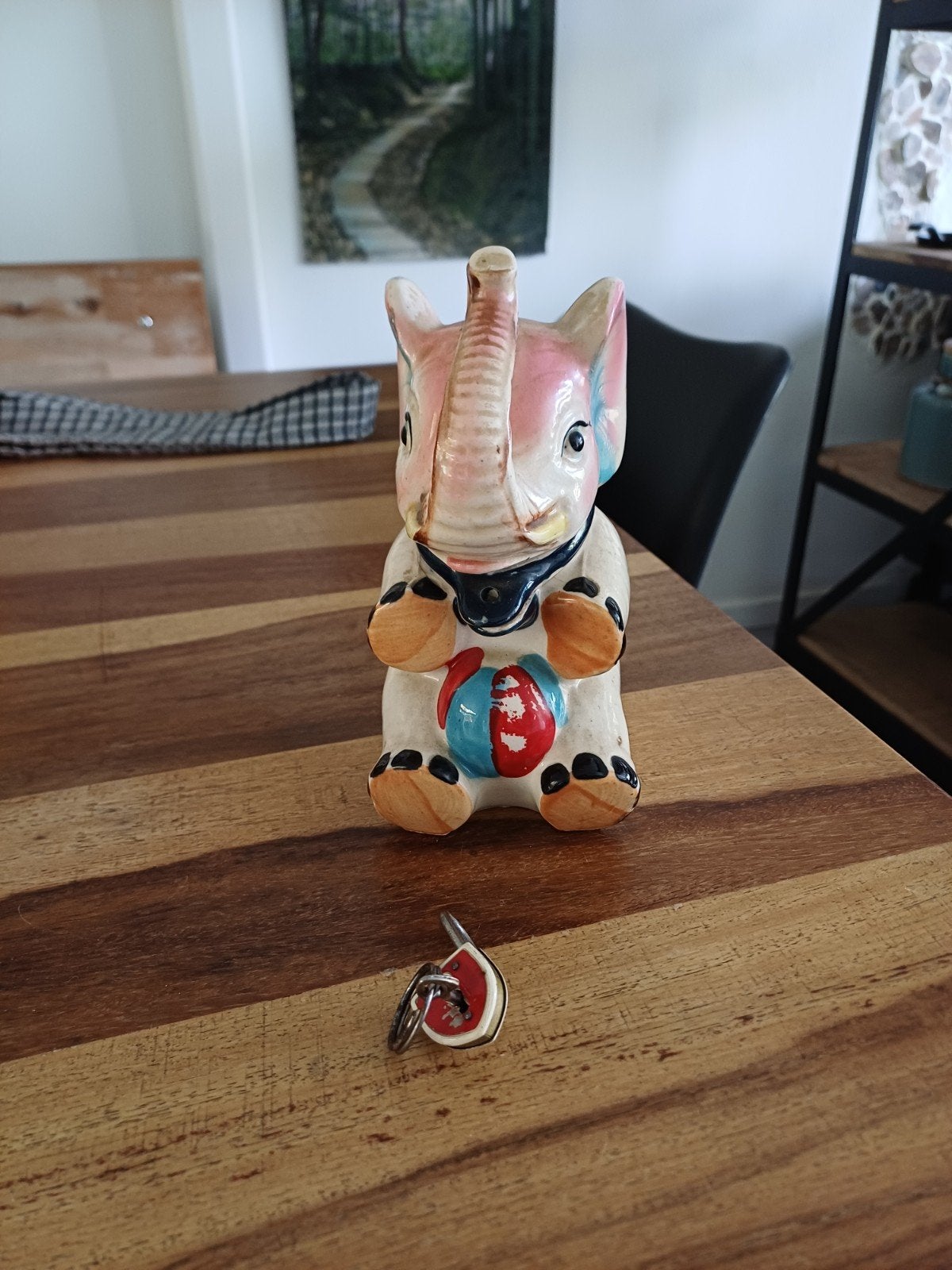 olifantenspaarpot met slotje en sleutel, Antiek en Kunst, Ophalen of Verzenden